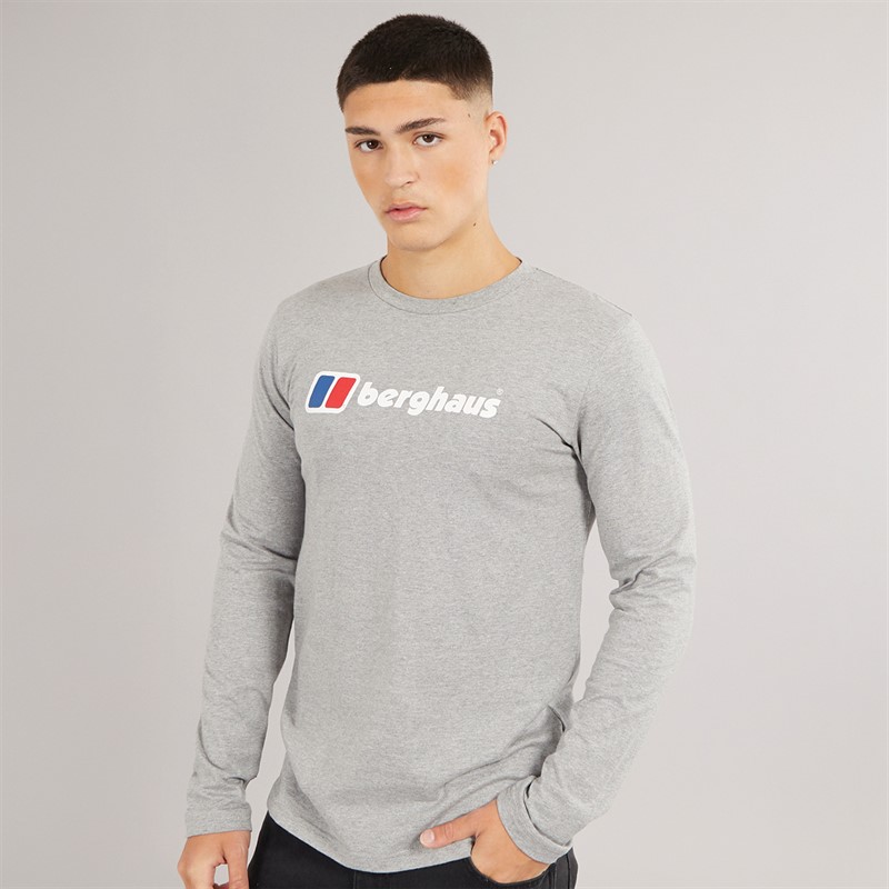Mens Big Logo Long Sleeve T-Shirt Dark Grey/Dark Grey
