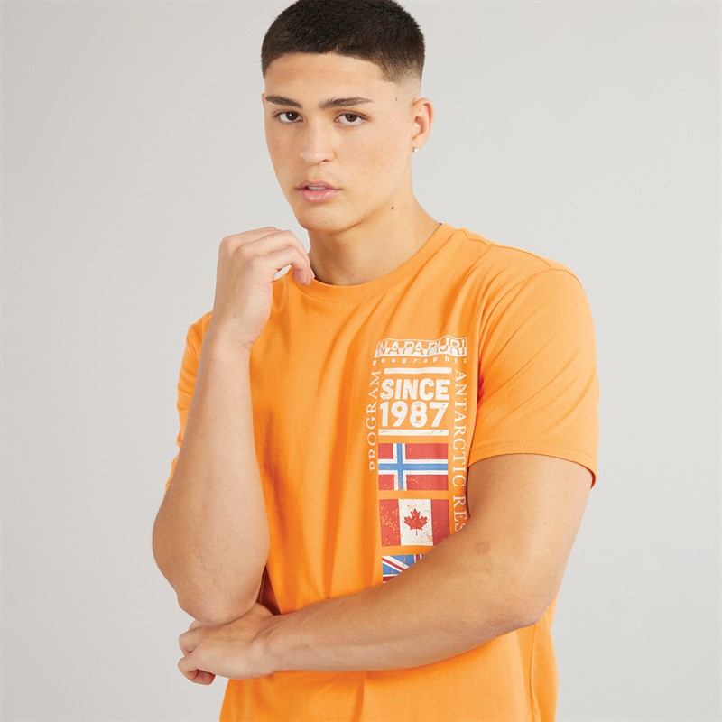 Mens Turin Graphic Logo T-Shirt Apricot