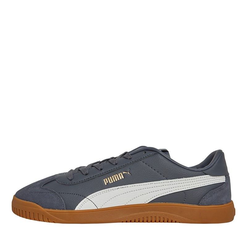 Mens Club 5V5 Suede Trainers Grey/Gold