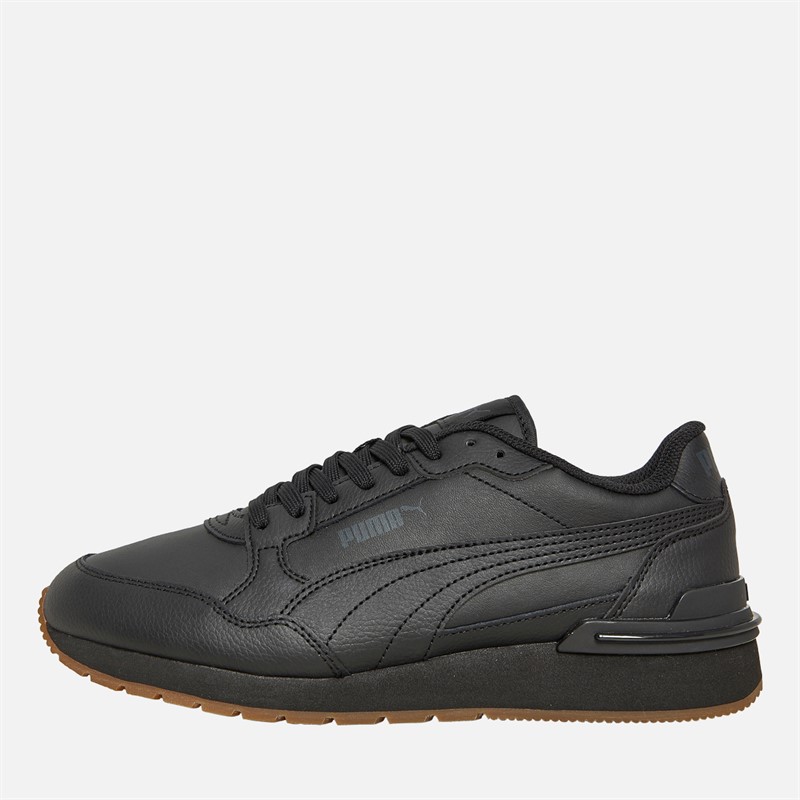 Mens ST Runner V4 Leather Trainers Black/Strong Grey/Gum