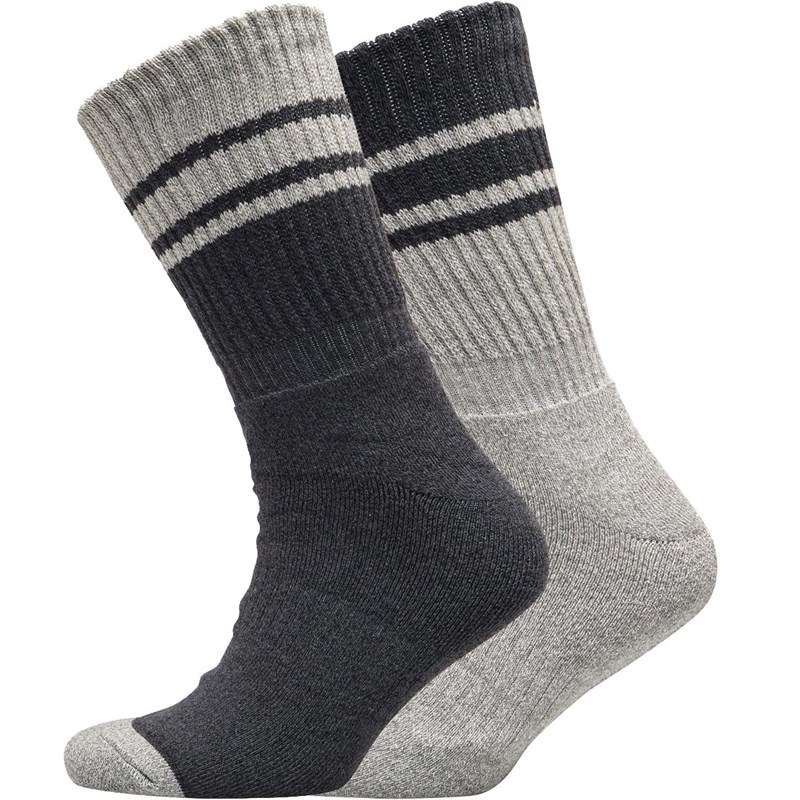 Mens Hitched Anti Blister Two Pack Boot Socks Black Marl/Grey Marl