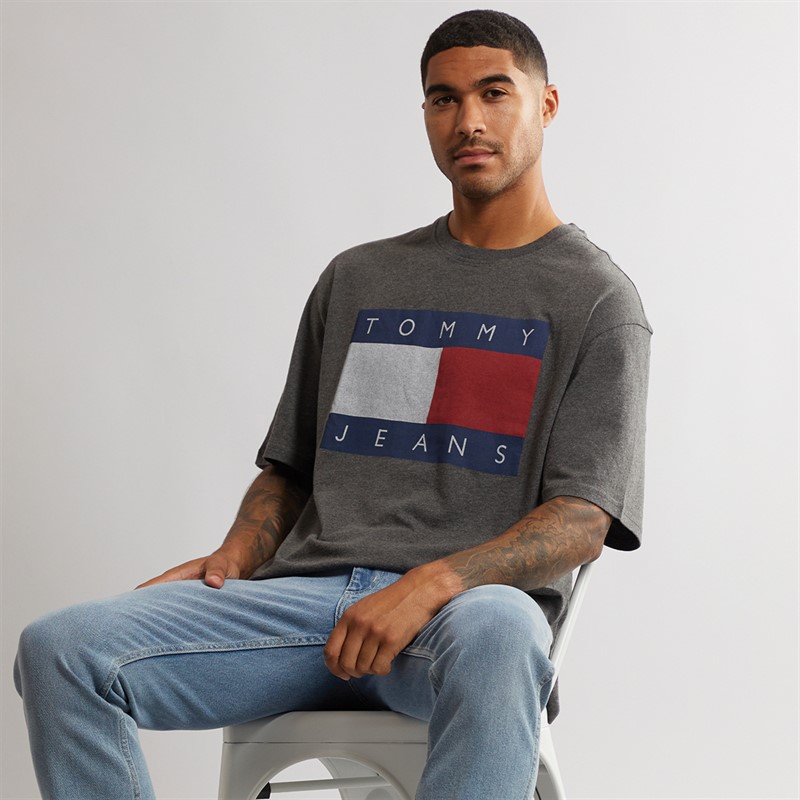 Mens Flag Logo T-Shirt Charcoal Grey