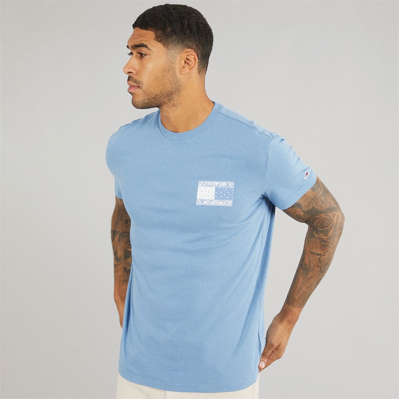 Mens Paisley Flag T-Shirt Colorado Blue