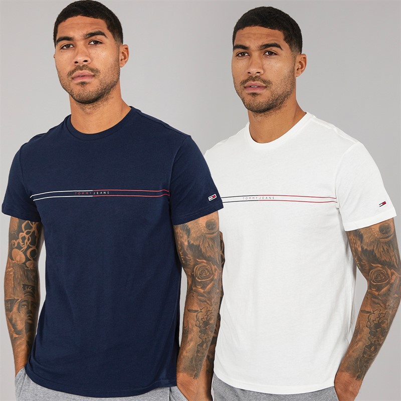Mens Entry Graphic Two Pack T-Shirts Dark Night Navy/Ecru