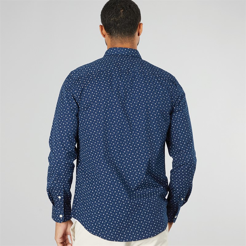 Mens Flex Poplin Long Sleeve Shirt Night Sky Allover 2 Mens Flex Poplin Long Sleeve Shirt Night Sky Allover