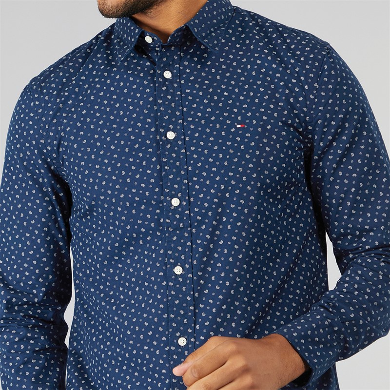 Mens Flex Poplin Long Sleeve Shirt Night Sky Allover 3 Mens Flex Poplin Long Sleeve Shirt Night Sky Allover