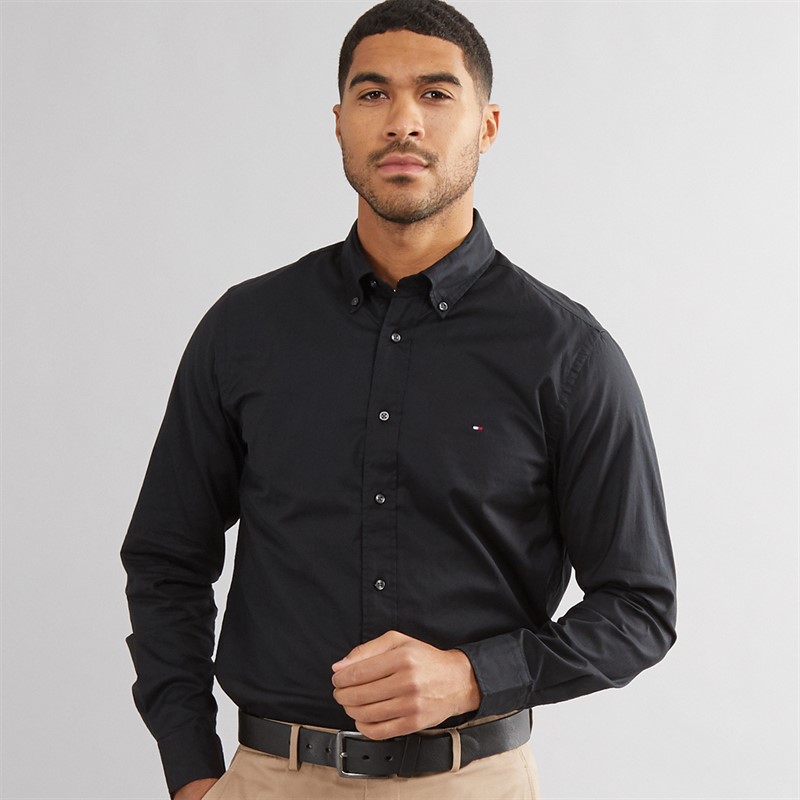 Mens Core Flex Poplin Long Sleeve Shirt Black 3 Mens Core Flex Poplin Long Sleeve Shirt Black