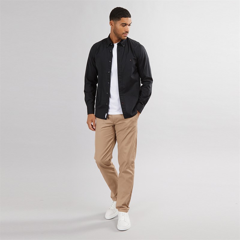Mens Core Flex Poplin Long Sleeve Shirt Black 4 Mens Core Flex Poplin Long Sleeve Shirt Black
