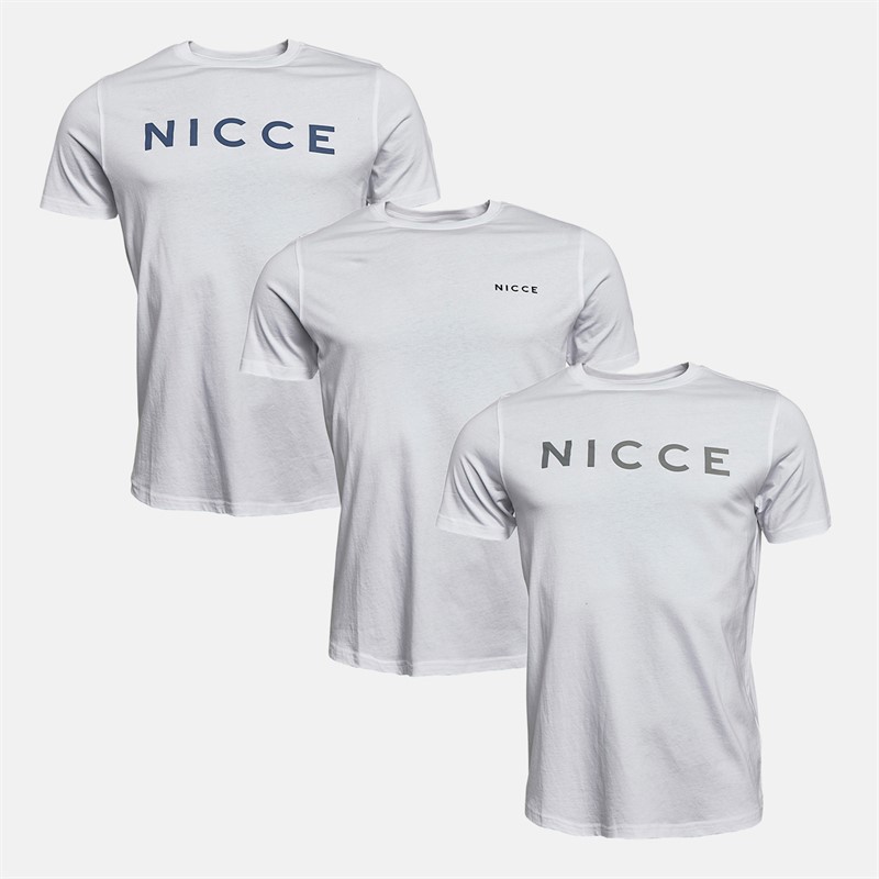 Mens Walzel Three Pack T-Shirts White/White/White
