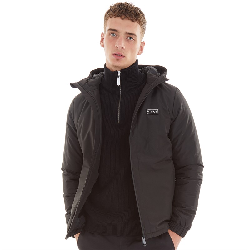 Mens Turnstile Zip Through Hooded Jacket Black 1 Mens Turnstile Zip Through Hooded Jacket Black