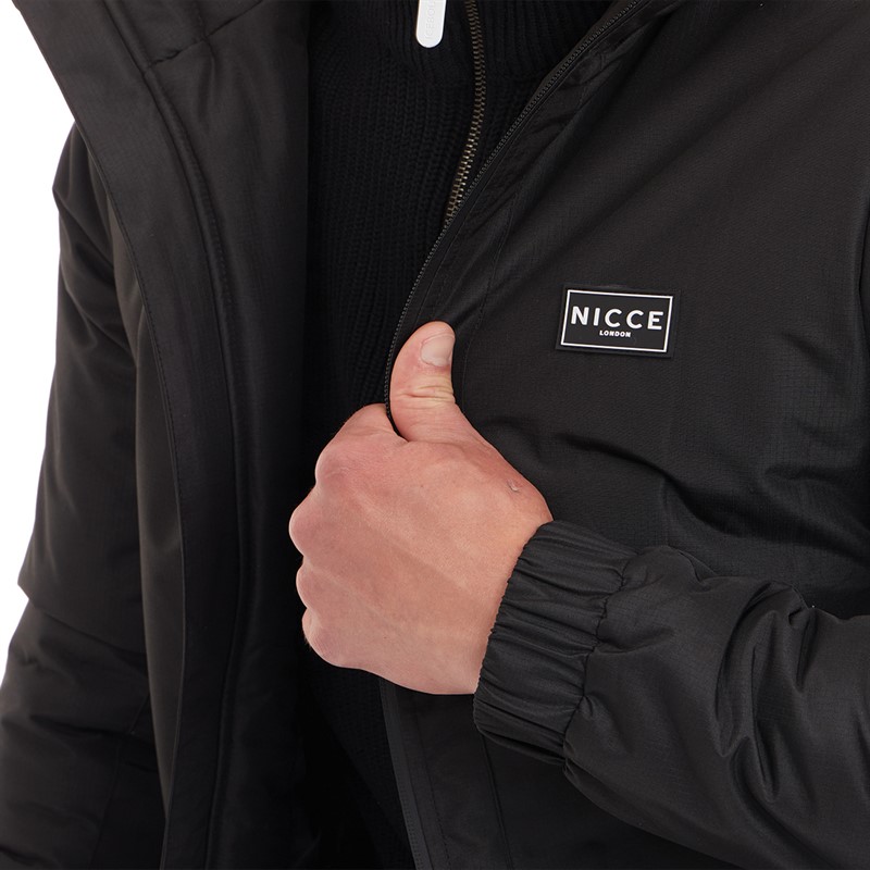 Mens Turnstile Zip Through Hooded Jacket Black 3 Mens Turnstile Zip Through Hooded Jacket Black