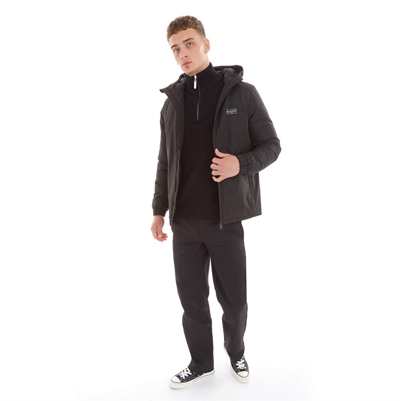 Mens Turnstile Zip Through Hooded Jacket Black 4 Mens Turnstile Zip Through Hooded Jacket Black