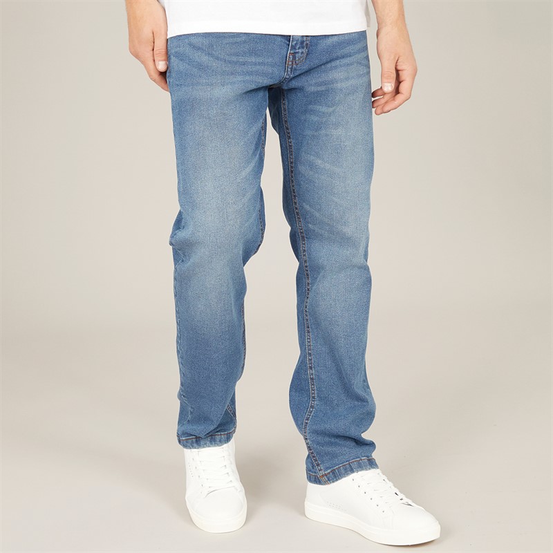 Mens Sanjof Regular Fit Jeans Indigo Wash
