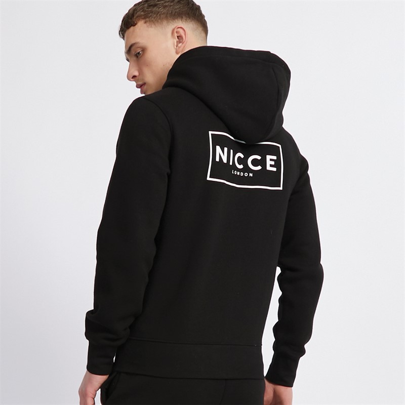 Mens Hontell Zip Through Hoodie Black 2 Mens Hontell Zip Through Hoodie Black