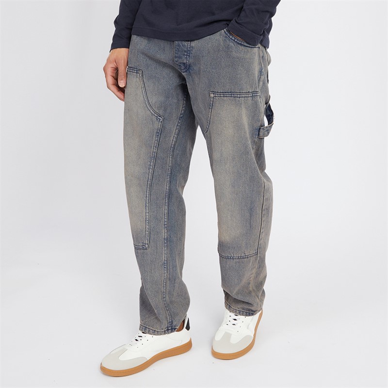 Mens Joiner Carpenter Loose Fit Jeans Mb Blue Wash