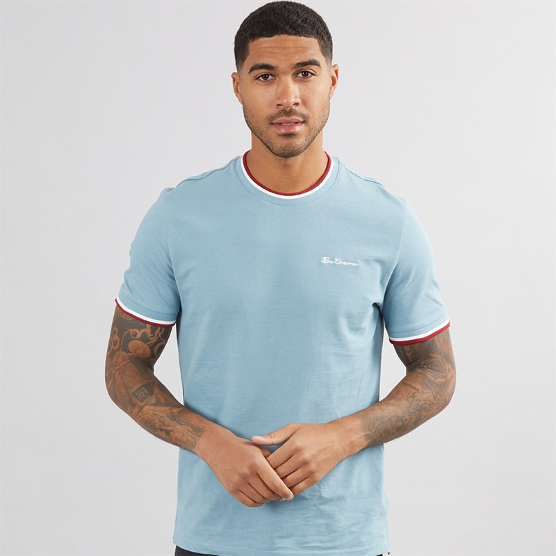 Mens Pique Ringer T-Shirt Petrol 1 Mens Pique Ringer T-Shirt Petrol