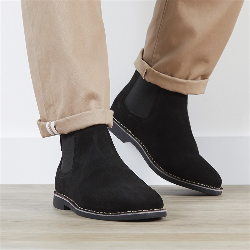 Mens Garcia Suede Chukka Chelsea Boots Black 2 Mens Garcia Suede Chukka Chelsea Boots Black