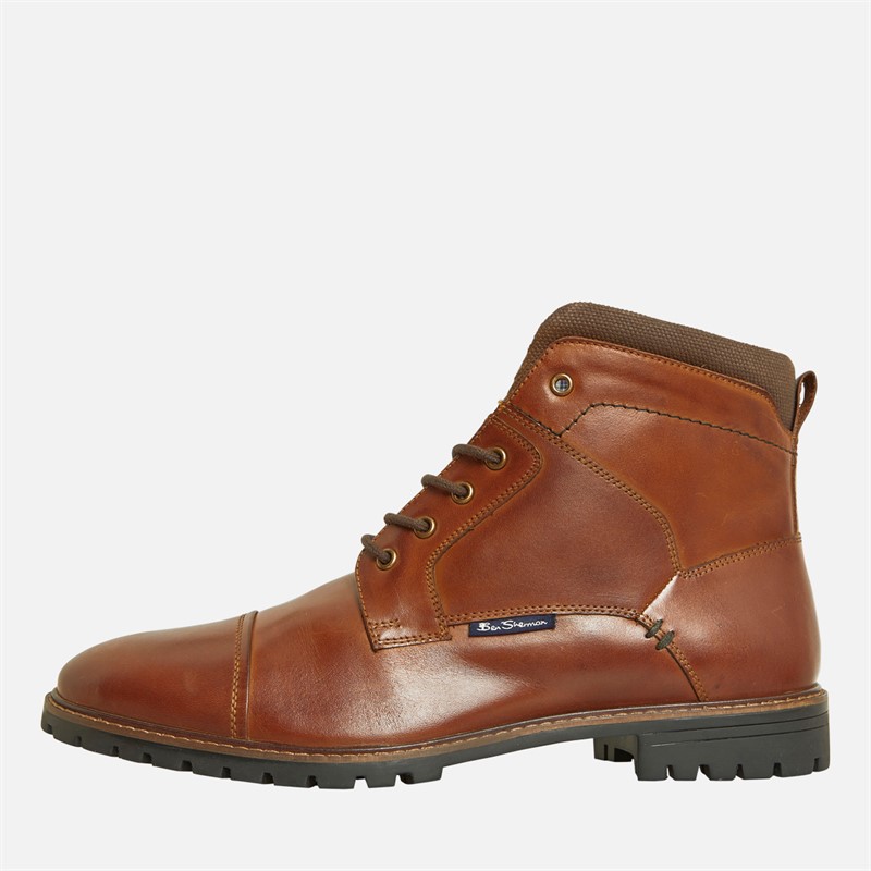 Mens Prince Toe Cap Boots Tan
