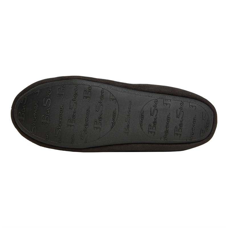 Mens Falstaff Moccasin Slippers Black 3 Mens Falstaff Moccasin Slippers Black