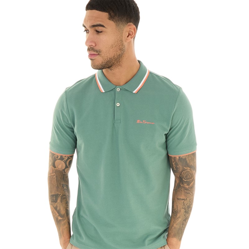 Mens Twin Tipped Polo Jade