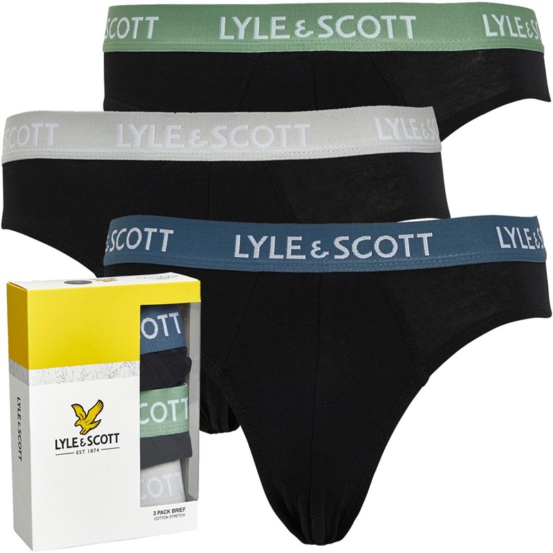 Mens Owen Three Pack Briefs Black Multi