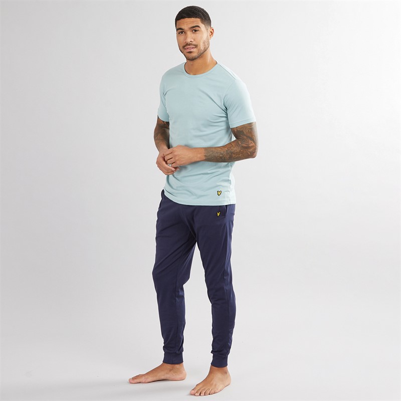 Mens Cash T-Shirt And Jersey Pants Set Tourmaline/Peacoat
