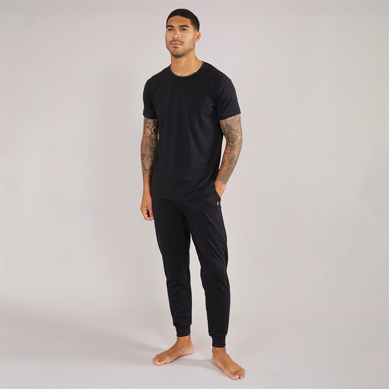 Mens Cash T-Shirt And Jersey Pants Set Black