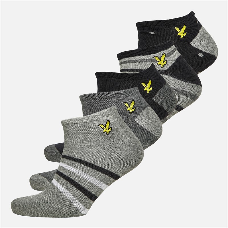 Mens Kylo Five Pack Trainer Socks Polka Dot/Stripe/Black/Grey Marl/Dark Grey Marl 1 Mens Kylo Five Pack Trainer Socks Polka Dot/Stripe/Black/Grey Marl/Dark Grey Marl