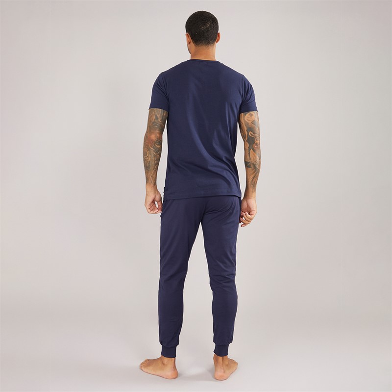 Mens Cash T-Shirt And Jersey Pants Set Peacoat 2 Mens Cash T-Shirt And Jersey Pants Set Peacoat