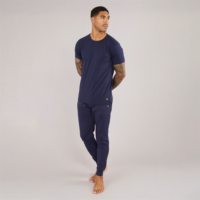 Mens Cash T-Shirt And Jersey Pants Set Peacoat 4 Mens Cash T-Shirt And Jersey Pants Set Peacoat
