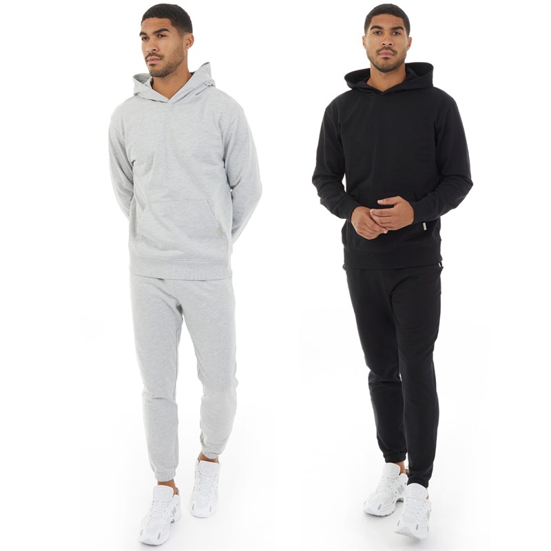 Mens Two Pack Relaxed Fit Joggers Black/Light Grey Marl 3 Mens Two Pack Relaxed Fit Joggers Black/Light Grey Marl