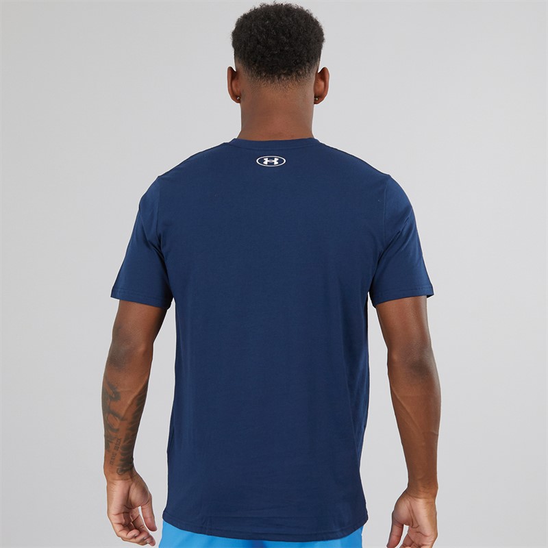 Mens UA Sportstyle Logo Short Sleeve T-Shirt Academy/White 2 Mens UA Sportstyle Logo Short Sleeve T-Shirt Academy/White