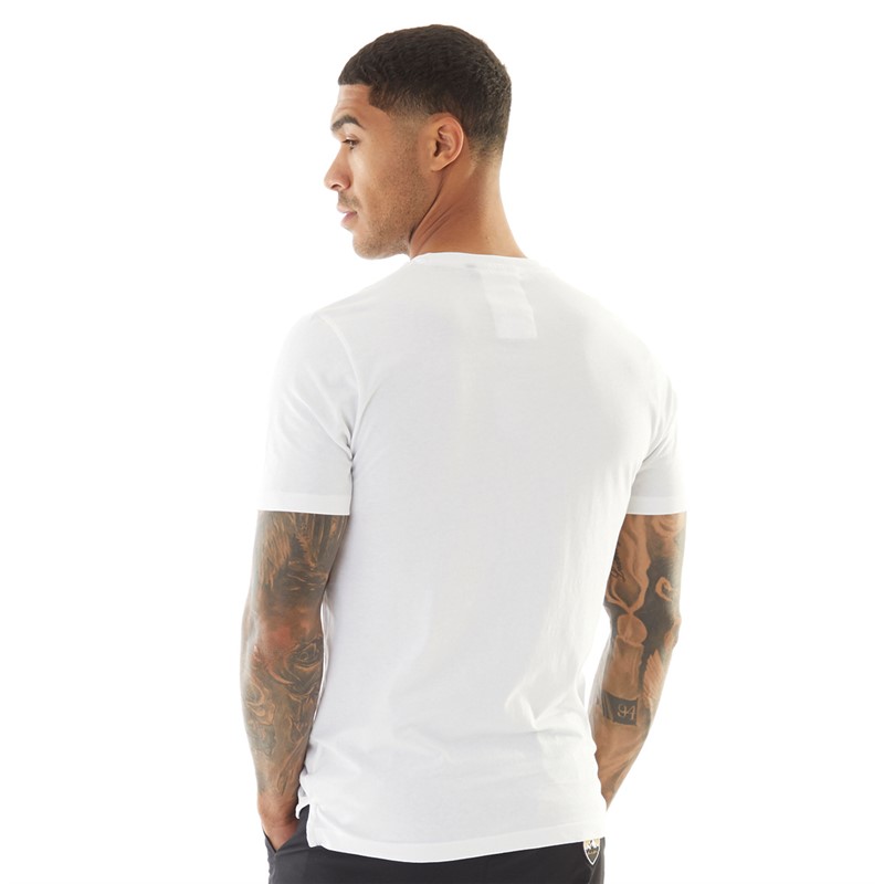 Mens Block Stripe T-Shirt White 2 Mens Block Stripe T-Shirt White