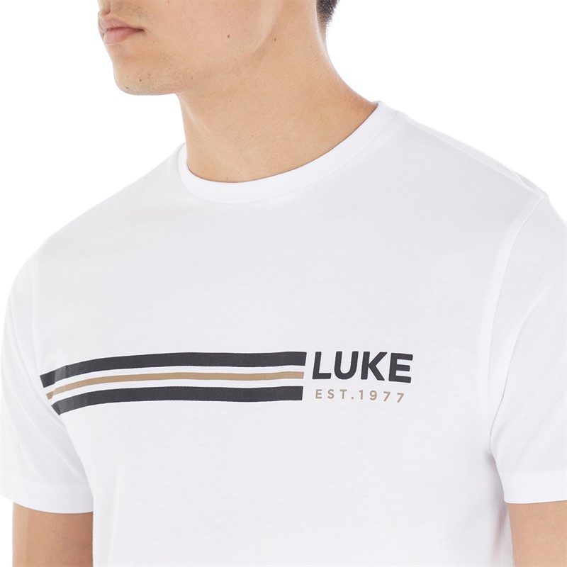 Mens Block Stripe T-Shirt White 3 Mens Block Stripe T-Shirt White
