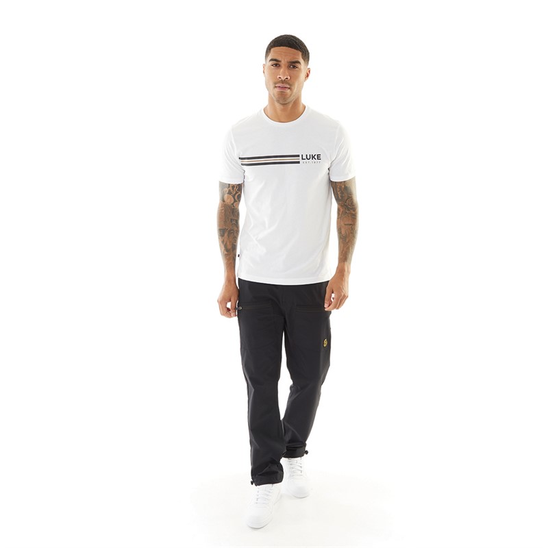 Mens Block Stripe T-Shirt White 4 Mens Block Stripe T-Shirt White