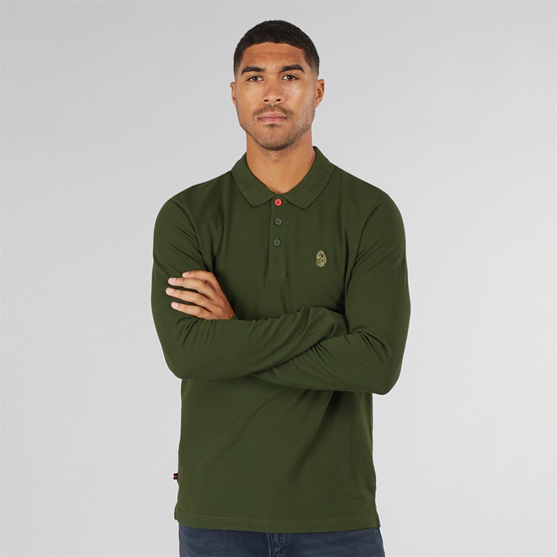 Mens Williams Long Sleeve Polo Rifle Green 1 Mens Williams Long Sleeve Polo Rifle Green