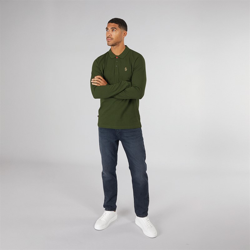 Mens Williams Long Sleeve Polo Rifle Green 4 Mens Williams Long Sleeve Polo Rifle Green