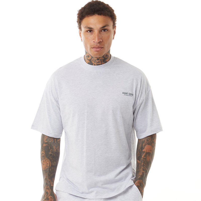 Mens Creatives T-Shirt Light Grey Marl