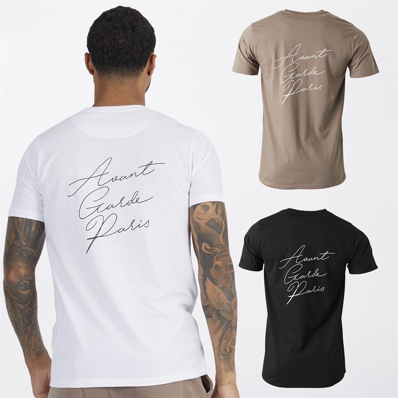 Mens Garron Three Pack T-Shirts Black/White/Mink 2 Mens Garron Three Pack T-Shirts Black/White/Mink