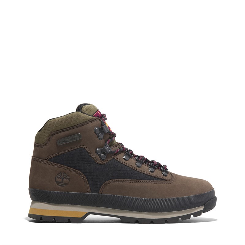 Mens Euro Hiker Mid Boots Dark Brown Nubuck