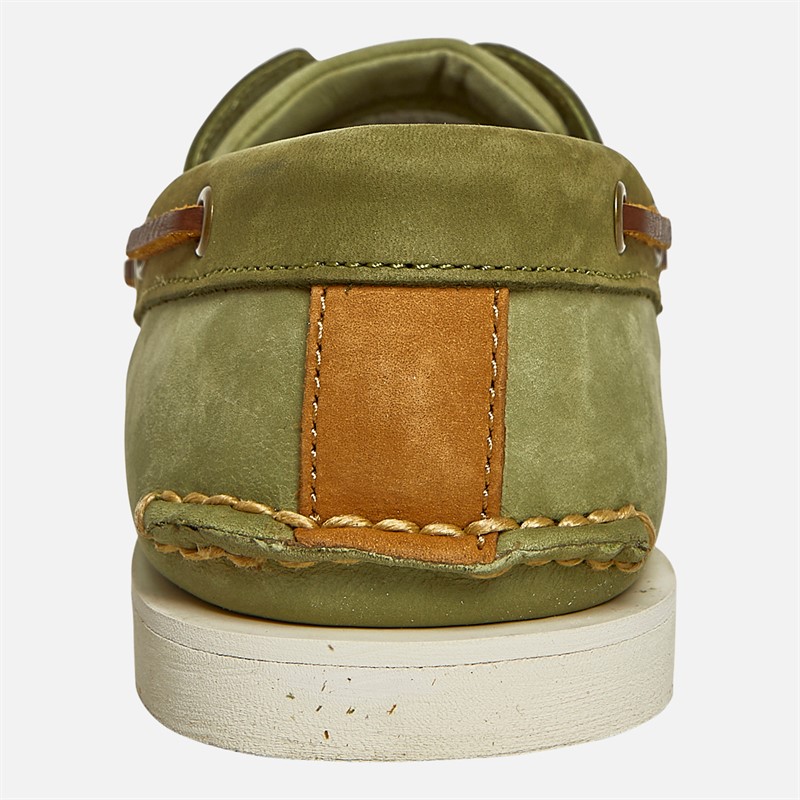 Mens Classic Leather Boat Shoes Light Green Nubuck 3 Mens Classic Leather Boat Shoes Light Green Nubuck