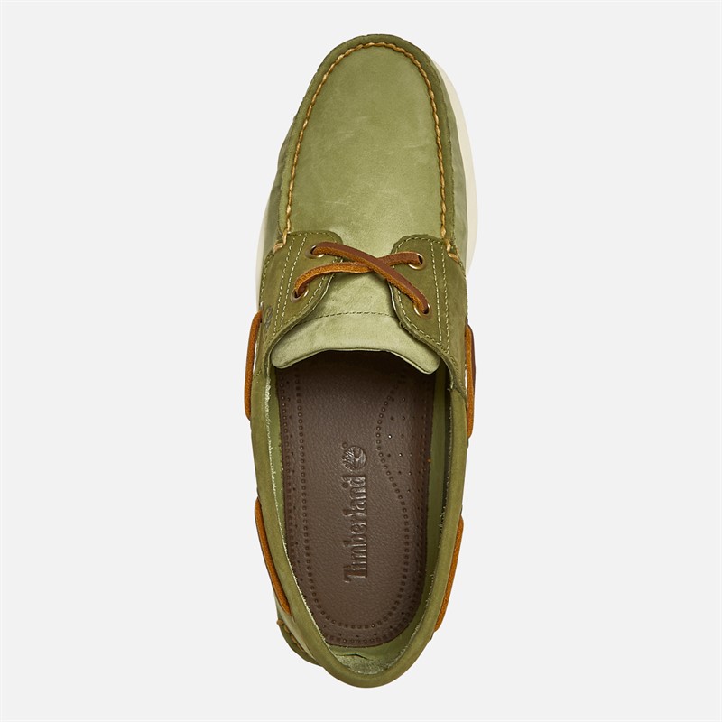 Mens Classic Leather Boat Shoes Light Green Nubuck 4 Mens Classic Leather Boat Shoes Light Green Nubuck