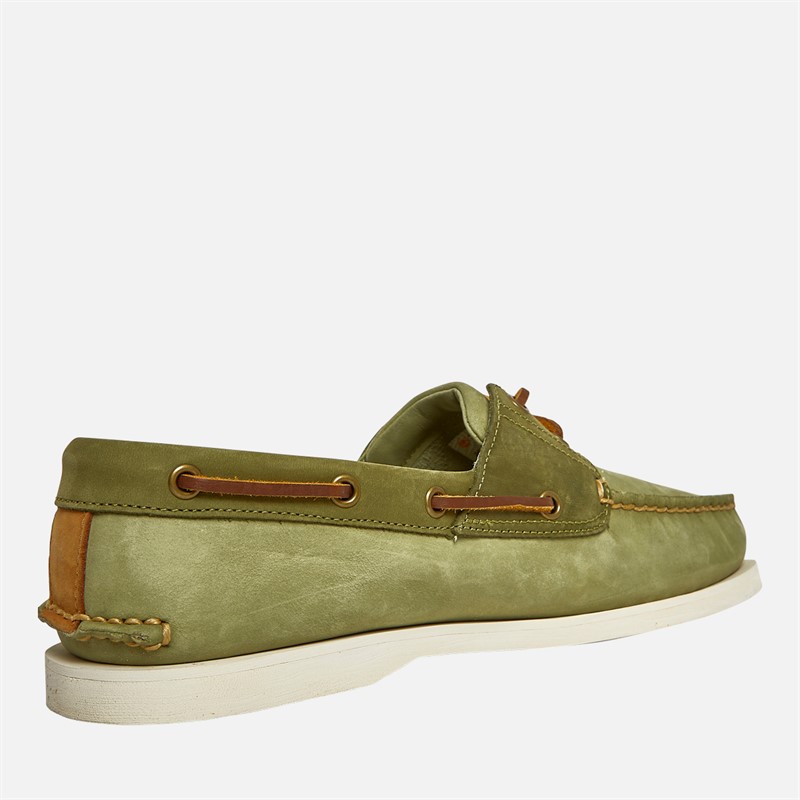 Mens Classic Leather Boat Shoes Light Green Nubuck 5 Mens Classic Leather Boat Shoes Light Green Nubuck