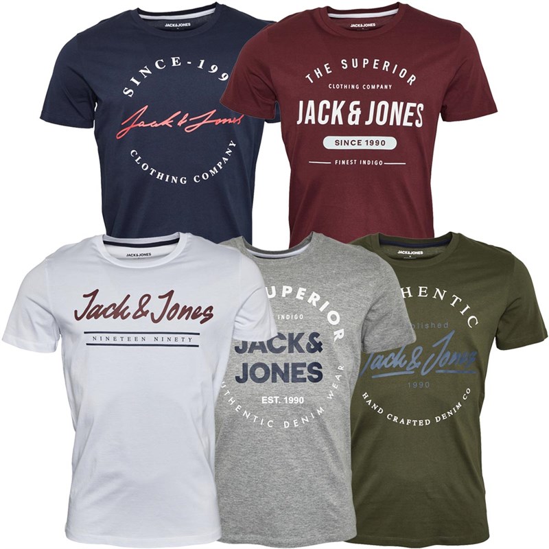 Mens Urban Crew Neck Five Pack T-Shirts Olive Night/White/Light Grey Melange/Navy Blazer 1 Mens Urban Crew Neck Five Pack T-Shirts Olive Night/White/Light Grey Melange/Navy Blazer