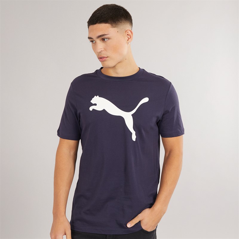 Mens Essentials Large Logo T-Shirt Navy