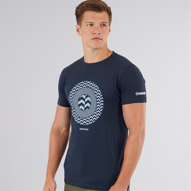Mens Chevron Target T-Shirt Navy
