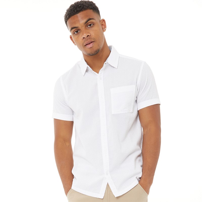 Mens Gilles Short Sleeve Shirt White