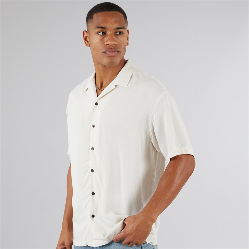 Mens Water Resort Short Sleeve Shirt Moonbeam