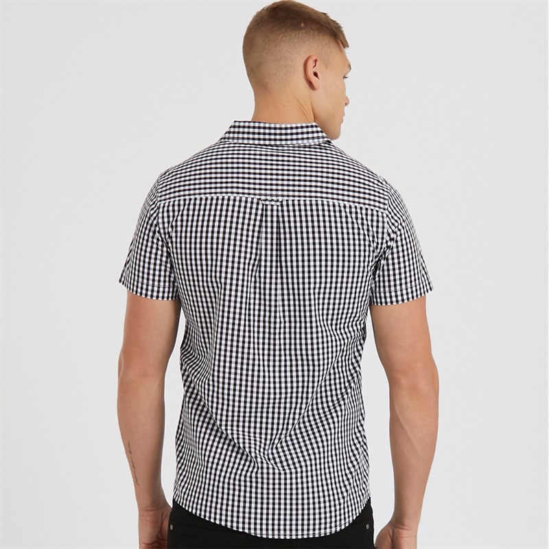Mens Esher Short Sleeve Shirt Black/White 2 Mens Esher Short Sleeve Shirt Black/White