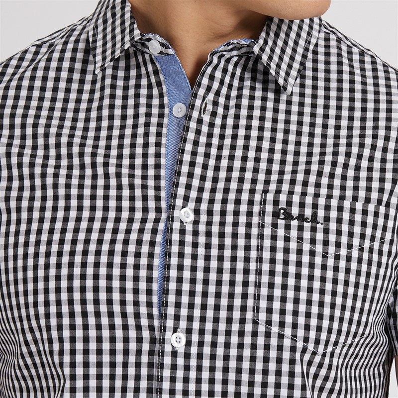 Mens Esher Short Sleeve Shirt Black/White 3 Mens Esher Short Sleeve Shirt Black/White